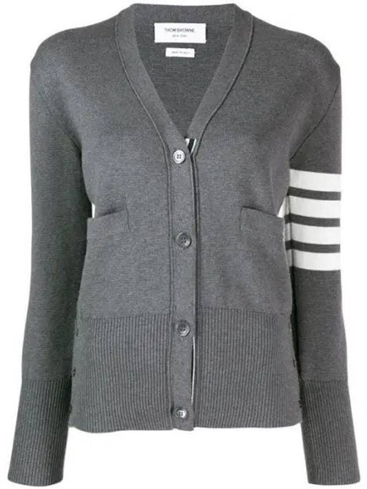 23FW FKC207A diagonal armband Milanese stitch classic cardigan 1007953 - THOM BROWNE - BALAAN 1