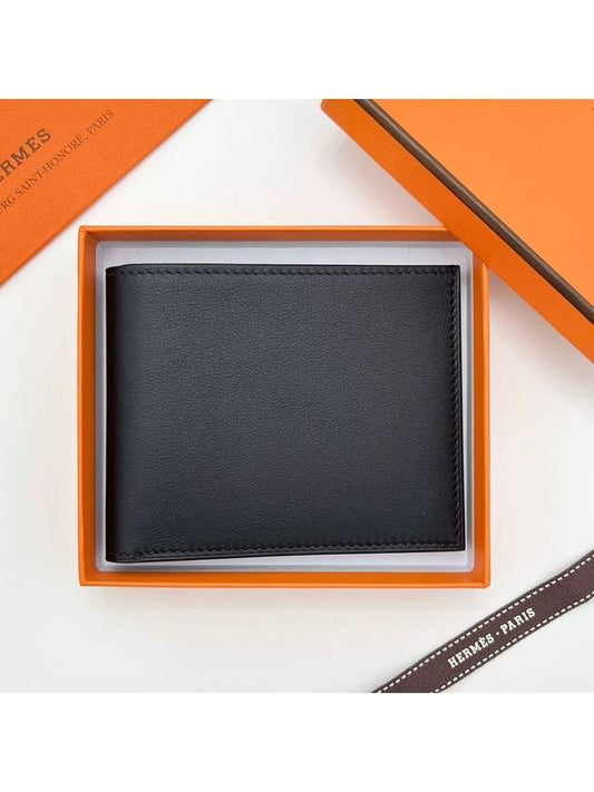 Citizen Twill Compact Card Wallet Black - HERMES - BALAAN.