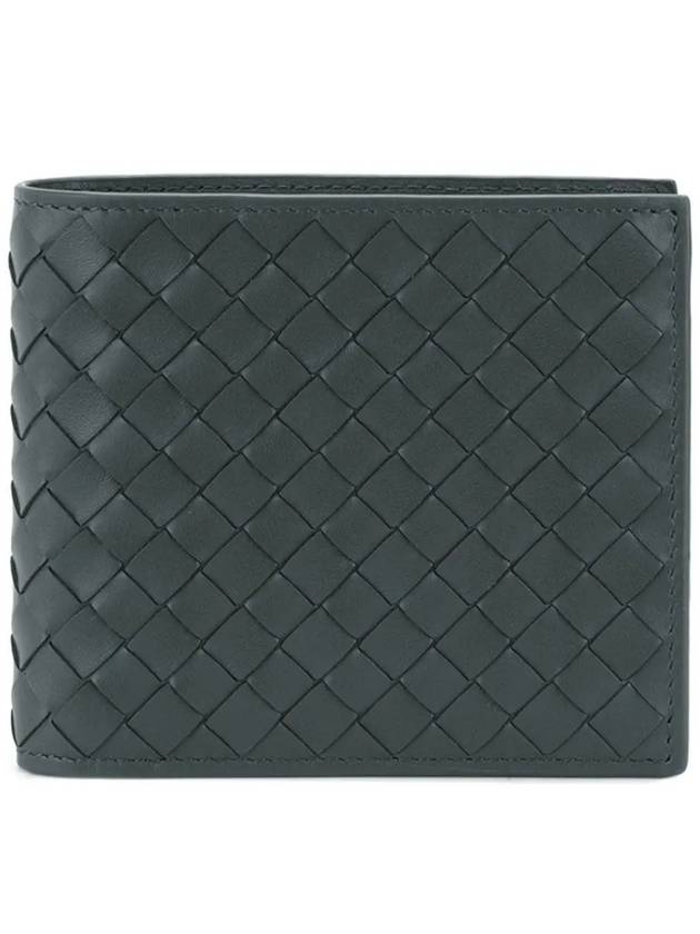 Intrecciato Weaving Half Wallet Dark Grey - BOTTEGA VENETA - BALAAN 2