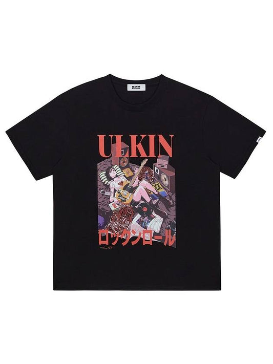 Artist Print Rock & Roll Short Sleeve T-Shirt Black - ULKIN - BALAAN 2