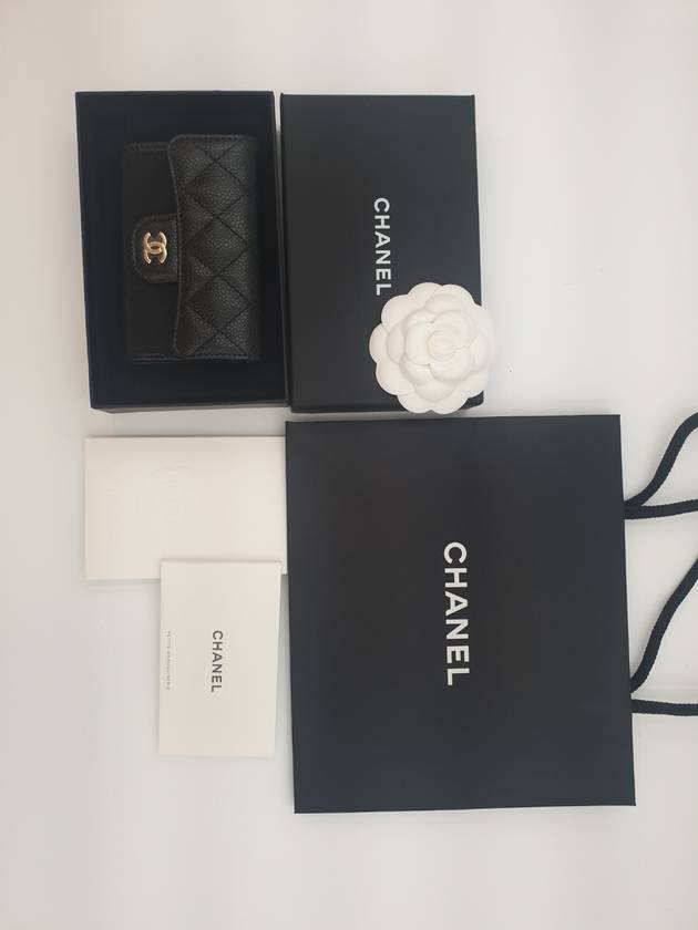 Classic Grained Calfskin Card Wallet Black - CHANEL - BALAAN 7