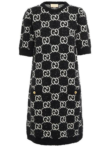 GG Jacquard Short Dress Black - GUCCI - BALAAN 1