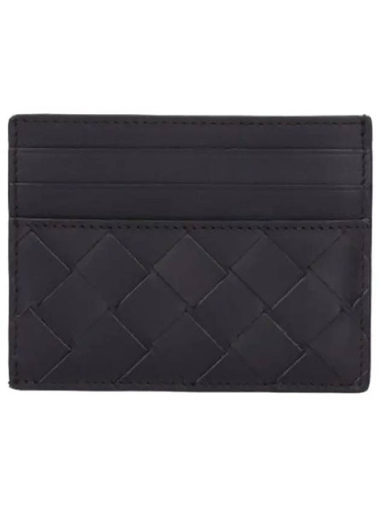 Intrecciato card case dark brown wallet - BOTTEGA VENETA - BALAAN 1