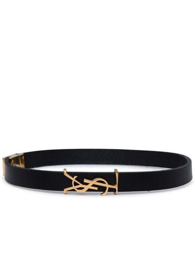 Monogram Double Wrap Bracelet Black - SAINT LAURENT - BALAAN 2