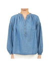 Women's Cotton Blouse Blue - VANESSA BRUNO - BALAAN 1