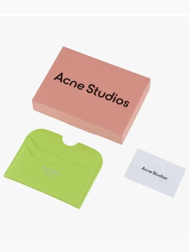 Silver Logo 2-Tier Card Wallet Lime Green - ACNE STUDIOS - BALAAN 4