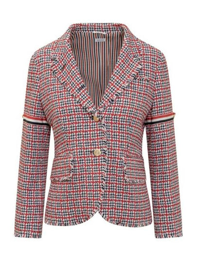 Check Pattern Tweed Jacket Red - THOM BROWNE - BALAAN 2