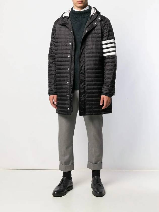 Men's 4 Bar Hooded Padding Black - THOM BROWNE - BALAAN 7