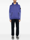 Regular Fit Mercerized Cotton Fleece Cotton Hoodie Purple - STONE ISLAND - BALAAN 3