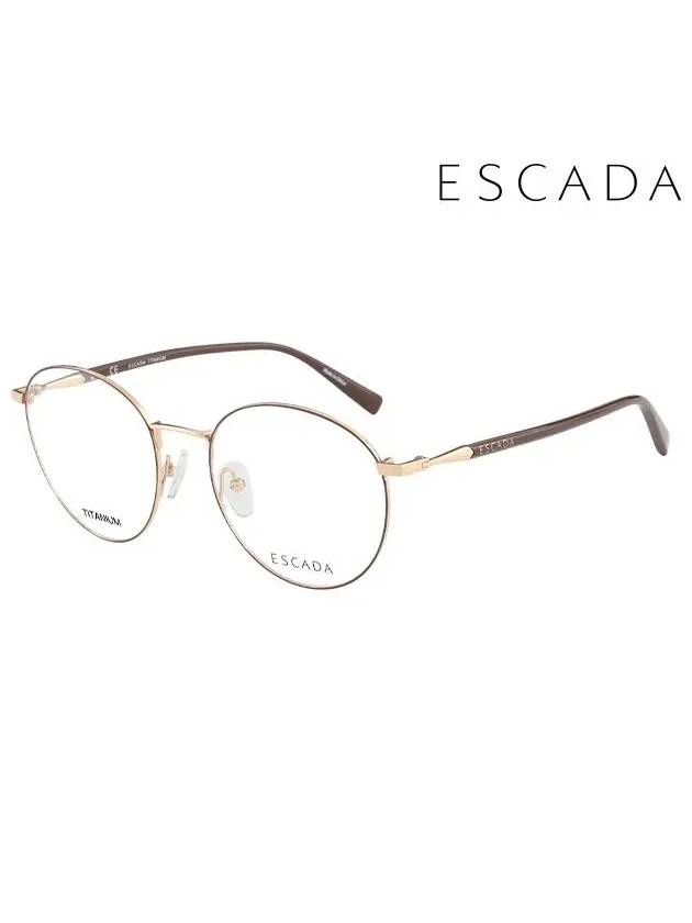 Glasses Frame VES A89FS 001AS Round Titanium Men Women - ESCADA - BALAAN 2