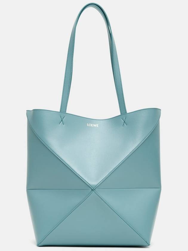 Medium Puzzle Fold Tote Bag in shiny calfskin - LOEWE - BALAAN 1