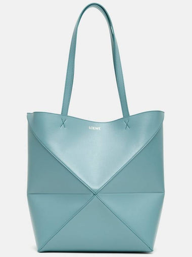 Medium Puzzle Fold Tote Bag in shiny calfskin - LOEWE - BALAAN 1