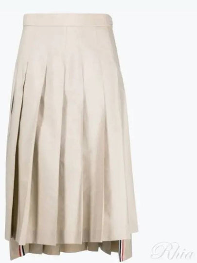 Classic Typewriter Midi Pleated Skirt Khaki - THOM BROWNE - BALAAN 2