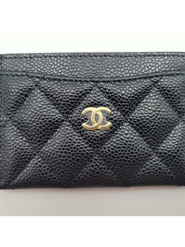 Gold CC Logo Caviar Card Wallet Black - CHANEL - BALAAN 5