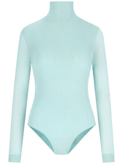 Turtleneck Long Sleeve Bodysuit Light Blue - FENDI - BALAAN 2