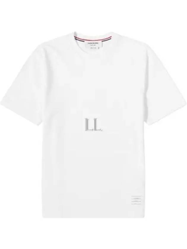 Men's Side Slit Relaxed Short Sleeve T-Shirt White - THOM BROWNE - BALAAN 2