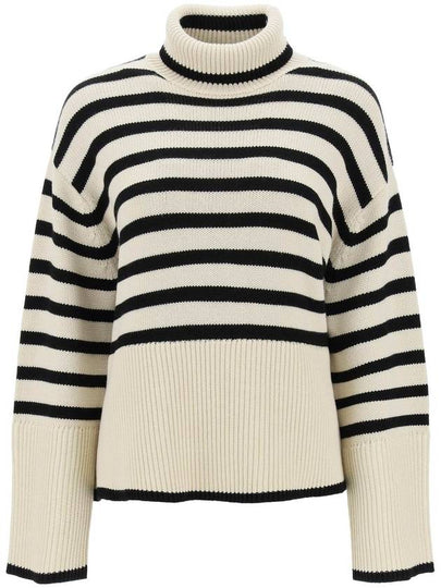 Signature Striped Turtleneck Light Sand - TOTEME - BALAAN 2