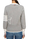 4 Bar Fine Merino Hector Crew Neck Pullover Knit Top Grey - THOM BROWNE - BALAAN 5