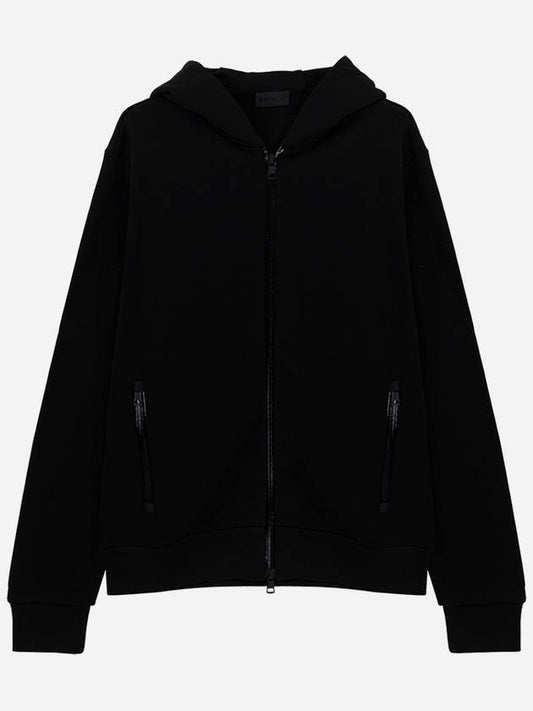 Men's Logo Hooded Zip-Up Black - MONCLER - BALAAN 2