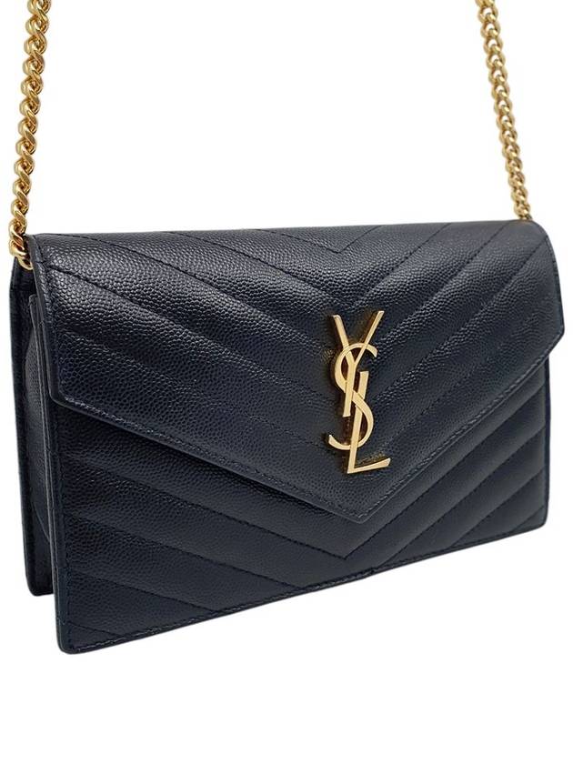 393953 Monogram Envelope Gold WOC Cross Bag - SAINT LAURENT - BALAAN 2