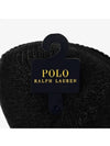 Embroidered Bear Knit Wool Beanie Black - POLO RALPH LAUREN - BALAAN 4