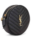 Monogram Round Tambourine Bag Black 610436 - SAINT LAURENT - BALAAN 3