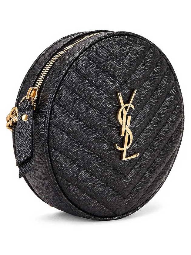 Monogram Round Tambourine Bag Black 610436 - SAINT LAURENT - BALAAN 3