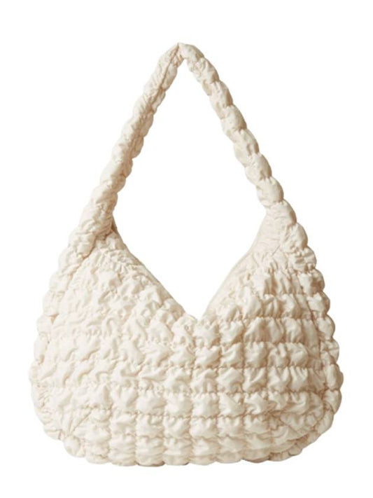 Quilted Oversized Shoulder Bag Offwhite - COS - BALAAN.
