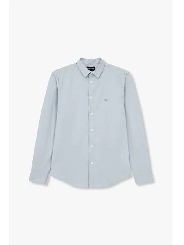 Men s Easy Button Up Essential Shirt Light Blue - EMPORIO ARMANI - BALAAN 1