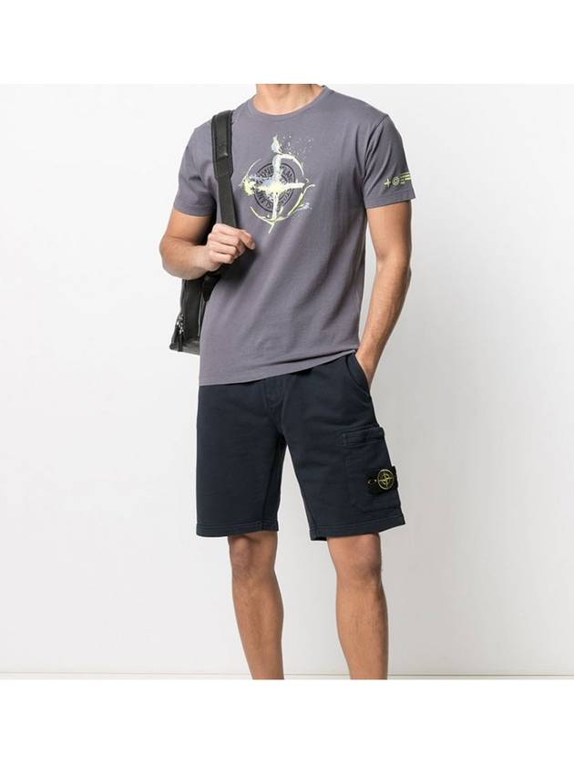 Marble One Logo Print Short Sleeve T-Shirt Dark Grey - STONE ISLAND - BALAAN 7