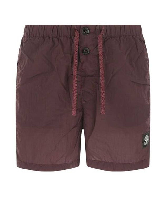 Men's Nylon Metal Swim Shorts Burgundy - STONE ISLAND - BALAAN 1