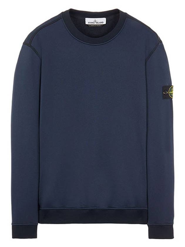 Men's Wappen Patch Round Cotton Nylon Fleece Sweatshirt Navy - STONE ISLAND - BALAAN 2