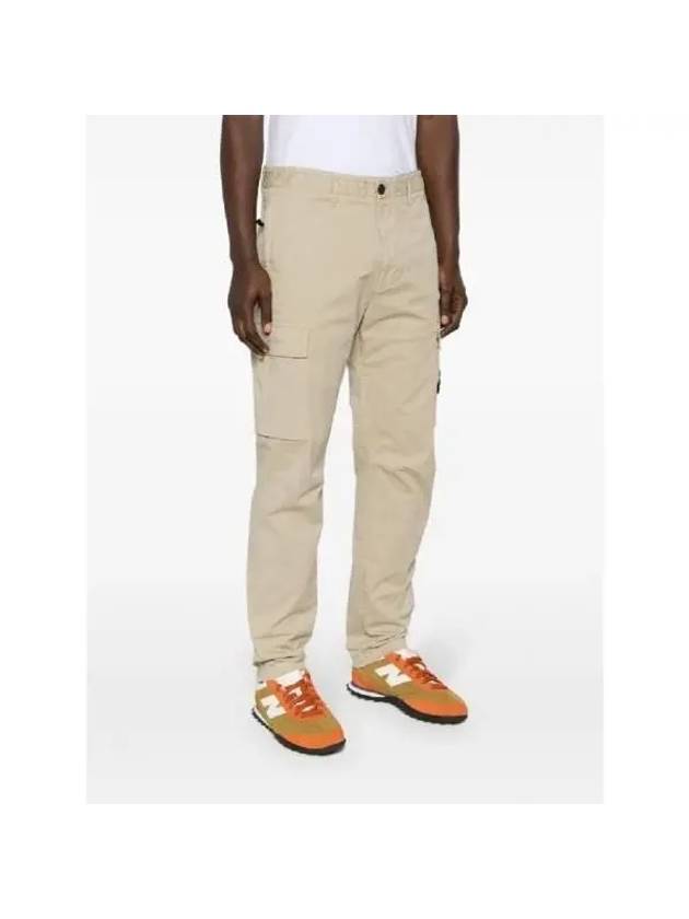 Compass Badge Gabardine Cargo Straight Pants Beige - STONE ISLAND - BALAAN 6