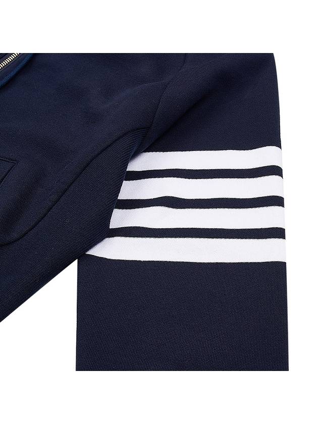 Engineered 4 Bar Diagonal Zip Up Hoodie Navy - THOM BROWNE - BALAAN 8