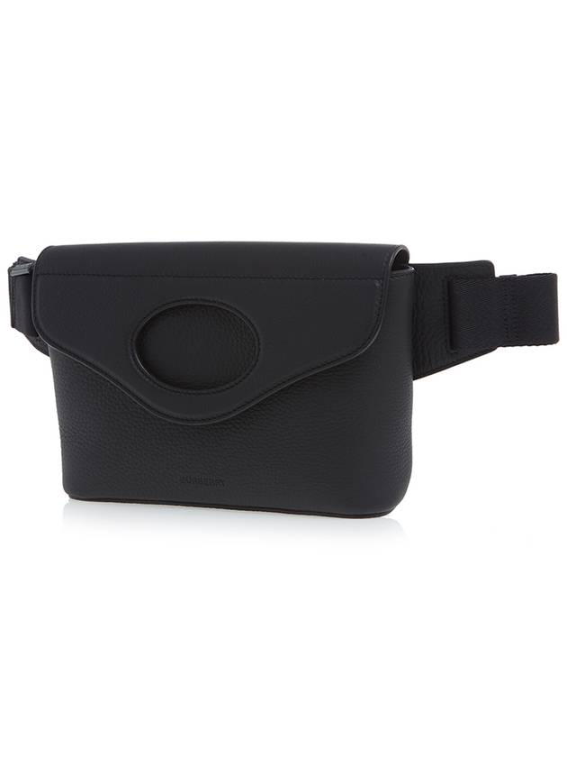 Pocket Grainy Leather Belt Bag Black - BURBERRY - BALAAN.