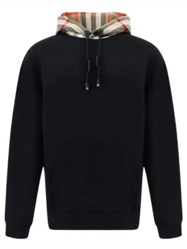 Check Hood Cotton Hoodie Black - BURBERRY - BALAAN 2