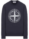 Garment Dyed Stitches Four Print Crewneck Sweatshirt Navy - STONE ISLAND - BALAAN 2