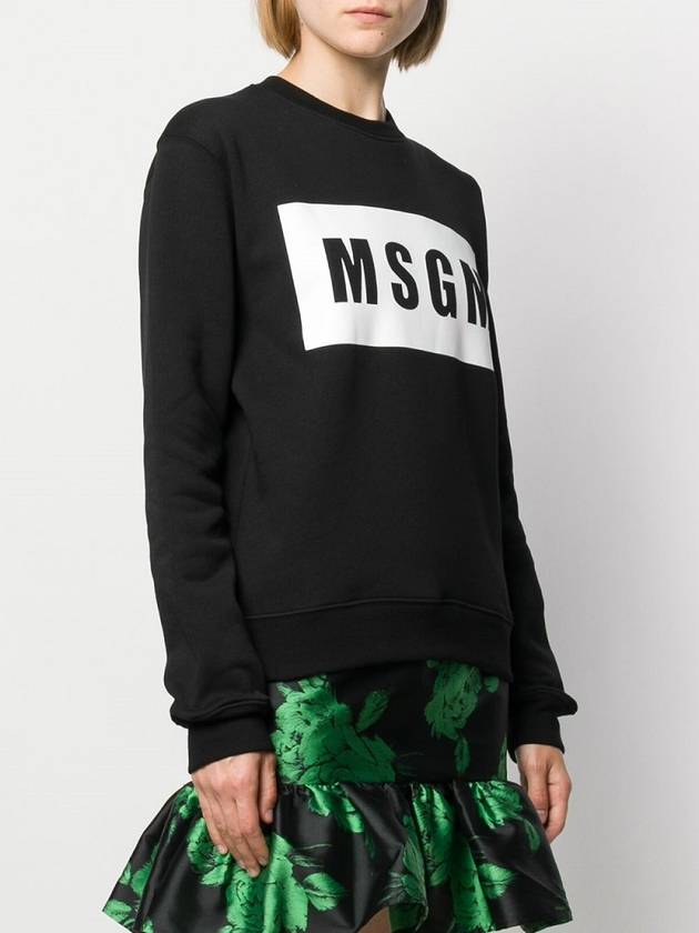 Box Logo Cotton Sweatshirt Black - MSGM - BALAAN 4