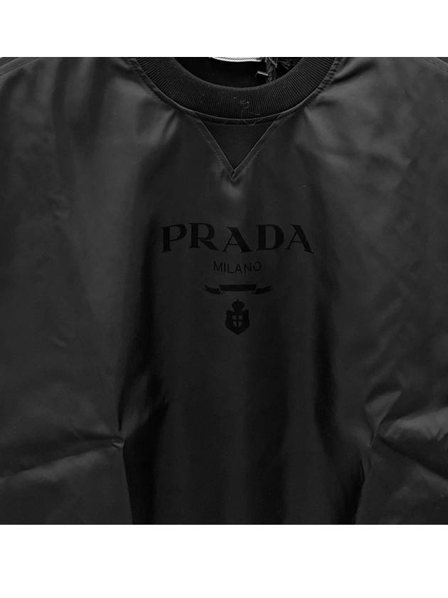 Double jersey and nylon crewneck sweatshirt black women s 134655 11ES F0002 TJ - PRADA - BALAAN 5