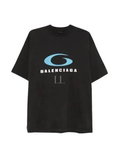 Logo Print Cotton Short Sleeve T-Shirt Black - BALENCIAGA - BALAAN 2