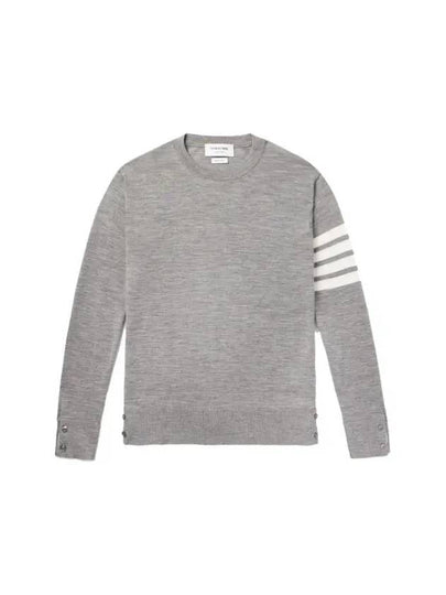 4 Bar Armband Classic Merino Wool Knit Top Medium Grey - THOM BROWNE - BALAAN 2