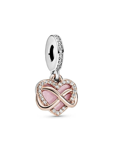 Sparkling Infinity Heart Bracelet Charm Rose Gold - PANDORA - BALAAN 1