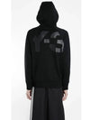 Back Big Logo Print Zip Up Hoodie Black - Y-3 - BALAAN 4