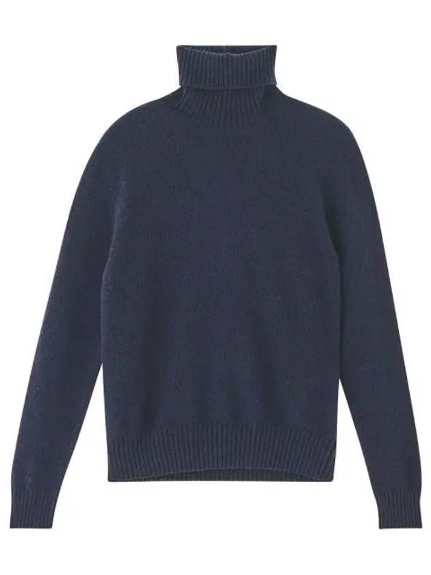 Heart Logo Cashmere Turtleneck Navy - AMI - BALAAN 2