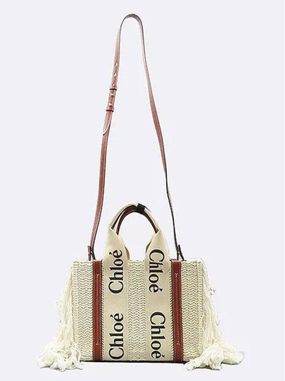 C22SS397 Woody Fringe Brown Small Shoulder Bag - CHLOE - BALAAN 2