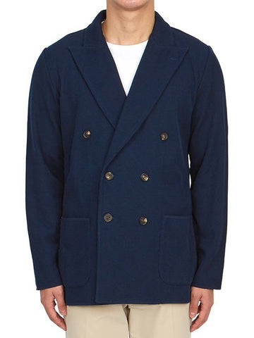 Double Breasted Blazer Jacket Navy - RVR LARDINI - BALAAN 1