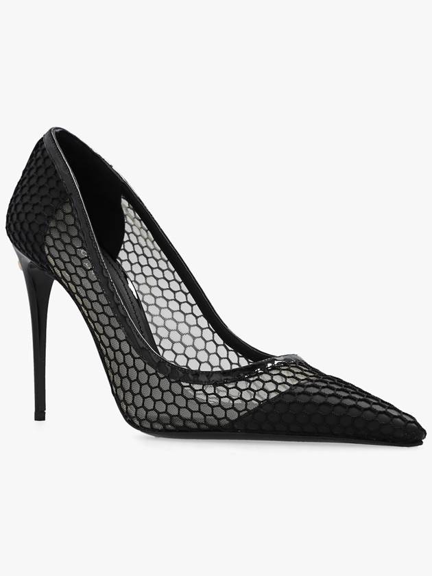 Women's Mesh Patent Leather Pumps Heel Black - DOLCE&GABBANA - BALAAN 5