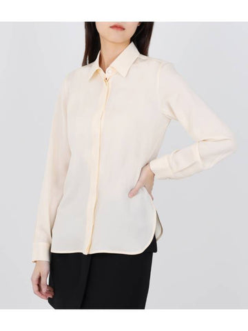 Filmato Button Cuff Silk Long Sleeve Shirt Ivory - MAX MARA - BALAAN 1