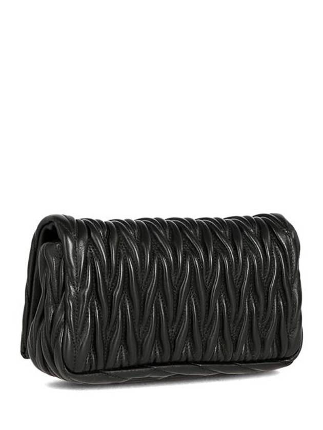 Matelasse Nappa Leather Logo Mini Bag Black - MIU MIU - BALAAN 4