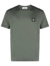 Logo Patch Short Sleeves T-Shirt Green - STONE ISLAND - BALAAN 2